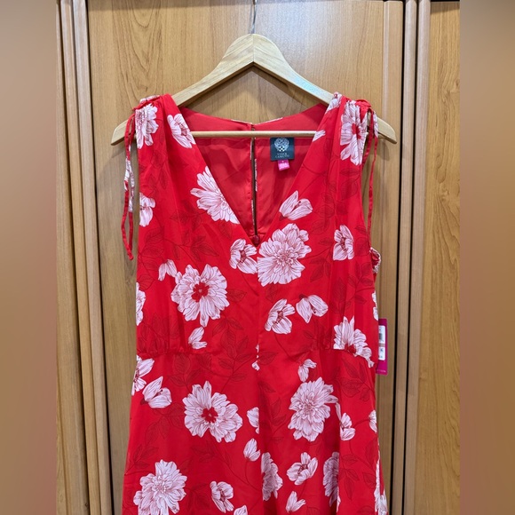 Vince Camuto Floral Print Tie Shoulder Dress New With Tags - Picture 5 of 12